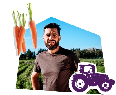 Portrait d’un producteur dans son champ de carotte